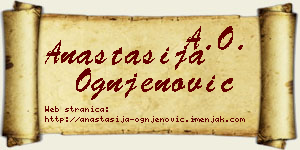 Anastasija Ognjenović vizit kartica